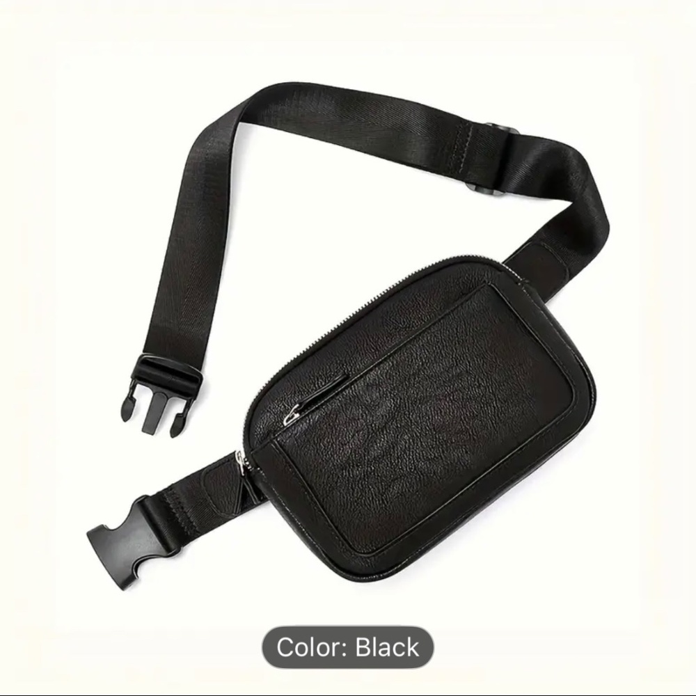 Unisex Waist Pack Crossbody Bag Adjustable Strap Triple Zipper Pocket 9"x6.5"